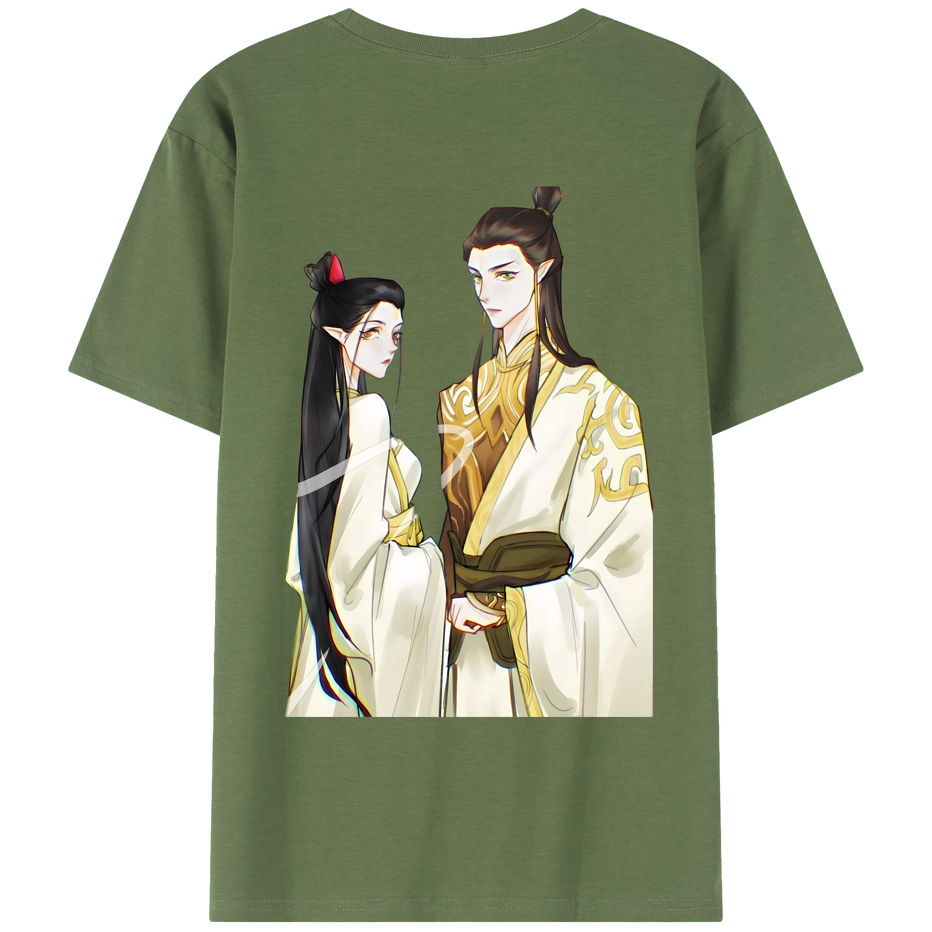 （画像用） Ne Zha 2 ナタ 魔童の大暴れ 綿100％ メンズ半袖Tシャツ（バックプリント） 通気性